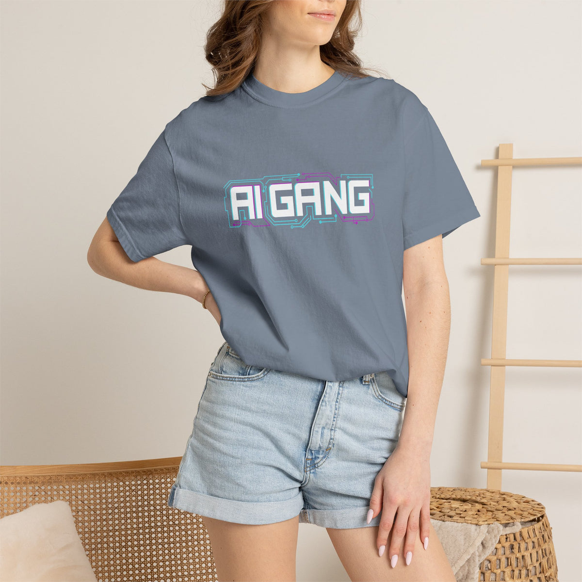 AI Gang T-Shirt — Retro Cyberwave Graphic Tee